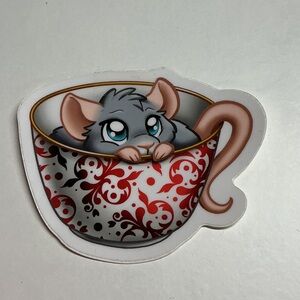 Cute Mouse in Teacup Sticker